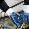 SRSAFETY bleu nitrile demi-enduit maillot de travail gant